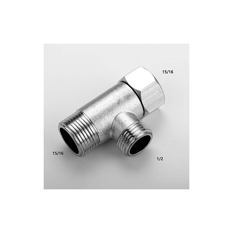 REWEE Bidet Connector,SOLID Brass T-adapter, 3-way Tee Connector for Handheld