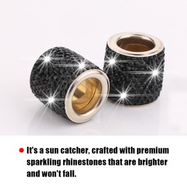 CGEAMDY Car Headrest Collars, Crystal Rhinestone Headrest Rings, Personality Bling Rhinestone Car Seat Headrest, Crystal Car Seat Headrest Collar (Black)