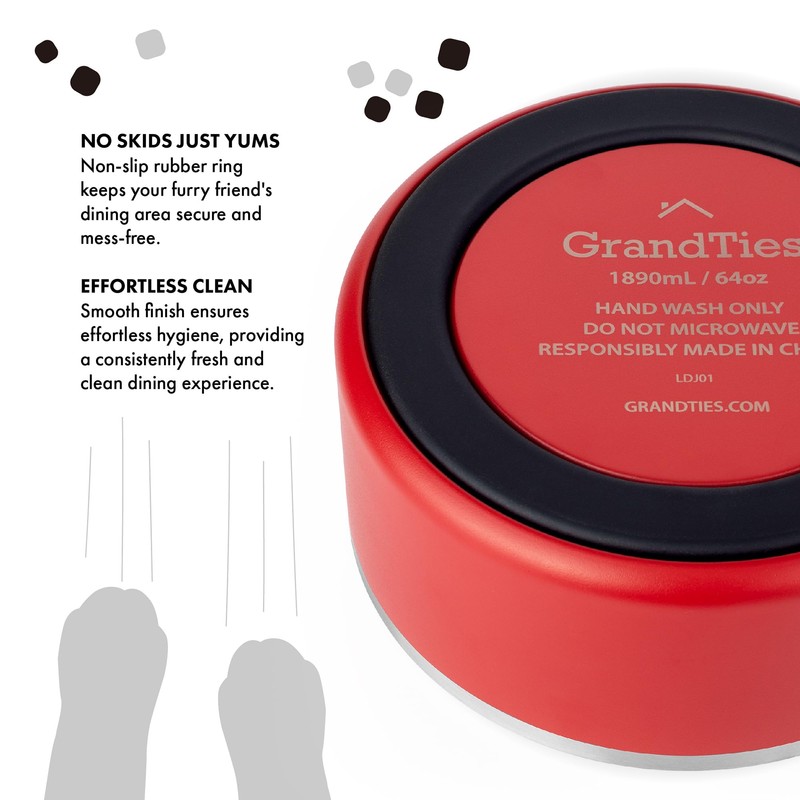 GrandTies Hundenapf aus Edelstahl, graviert, wiederverwendbar, BPA-frei, isoliert, für Katzen