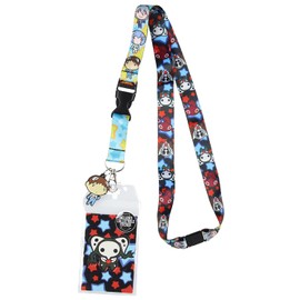 Neon Genesis Evangelion Lanyard 4th Angel ID Badge Holder w/Shinji Rubber Pendant and Collectible Sticker