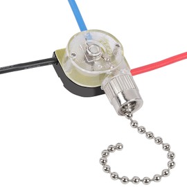 Ceiling Light Switch,ZE-110 3 Way 3-Wire Fan Light Switch Replacement Pull Chain Switch Compatible with Hunter Ceiling Fan (Nickel)