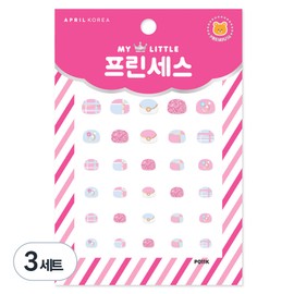 April Nail My Little Princess Kids Nail Sticker, P011K Dreamy Check, 3 Pieces / 에이프릴네일 마이리틀 프린세스 키즈 네일스티커, P011K 꿈꾸는 체크, 3개