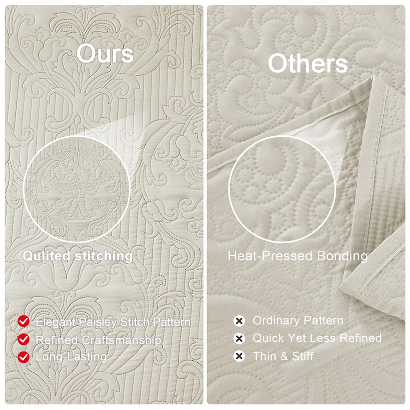 DaisyHuang Oversized King Bedspread 120×118,4 Piece Light Beige