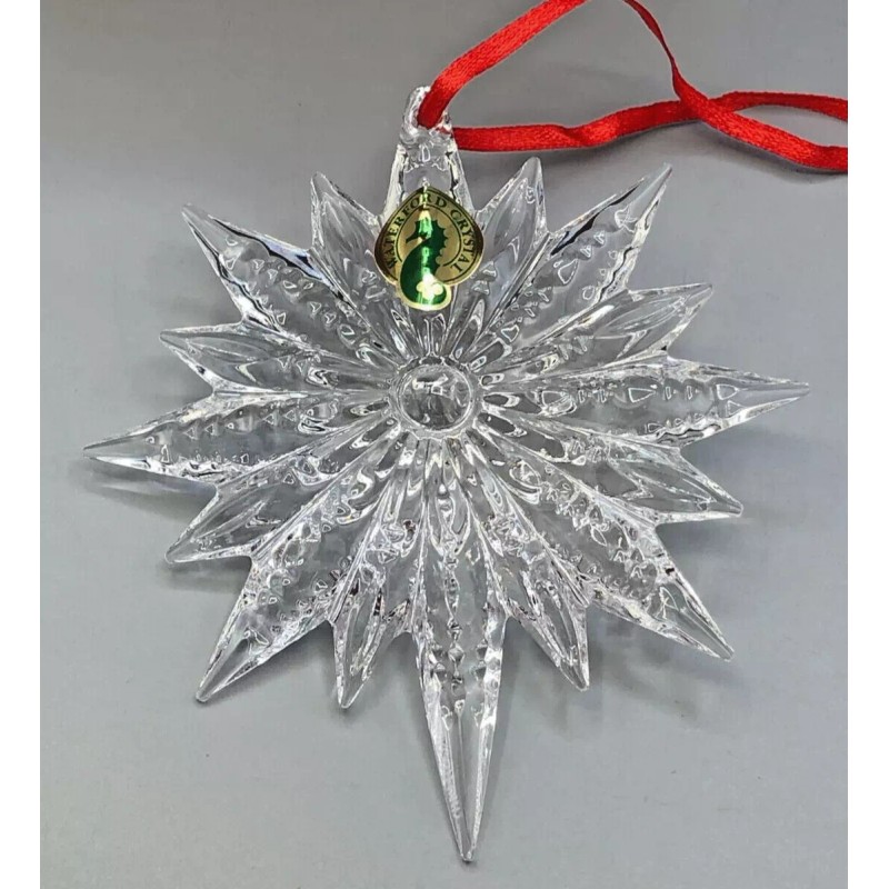 Waterford clear crystal set of 3 "Snowstar" Ornaments, New in
