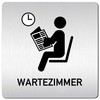 Türschilder24 XXL Door Sign 125 x 125 mm Waiting Room