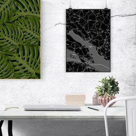 Mr. & Mrs. Panda DIN A3 Poster Überlingen - Geschenk, Bild, Stadt, Kinderposter, Wandposter, Posterdruck, Ort, Dorf, Poster, Stadt