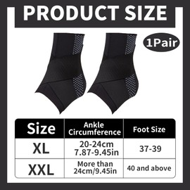 2 Pack Ankle Brace with Strap; Sprained Ankle, Achilles Tendonitis and Plantar Fasciitis Support, Achilles Tendonitis Relief Support Ankle Support Brace for Women Men Run Sports Black Ankle Brace XL