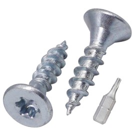 SKIR'CO (300 pcs) Zinc Plated Steel Wood Screws 3.0 x 12 mm, Torx Head, Countersunk Head, Chipboard Screws, Fully Threaded