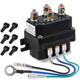 WATERWICH 12V 250A Winch Solenoid Relay Contactor with 6 Protecting caps Universal for ATV UTV 2000-5000lbs Winch