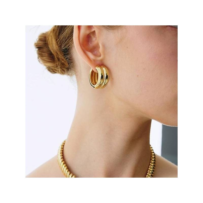 Vermeil brass one-touch earrings OTEP24507R white / 버메일 브라스 원터치