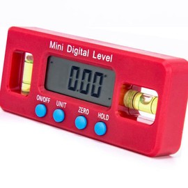 360 Degree Mini Digital Protractor Angle Finder Inclinometer Mumerical Auto Flip Display Digital Angle Finder Level 100mm Digital Strong Magnetic Spirit Level (Red)
