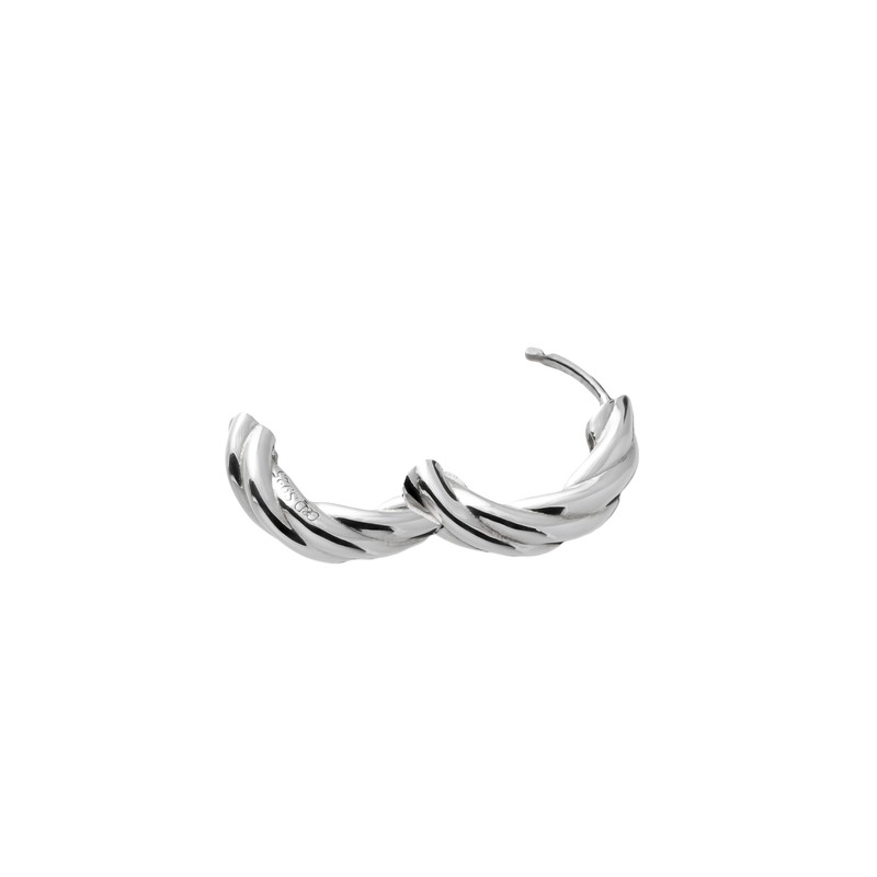 [D.Silver] Silver 925 Urban Loop One-Touch Earrings Silver / [D.Silver]