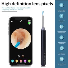 WILLFAN Ear Wax Removal with Camera, Earwax Remover Tool,1080 HD Wireless Ear Otoscope with 6 LED Lights Ear Wax Removal Kit for iPhone, iPad & Android Smart Phone