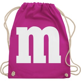 Shirtracer - Gym Bag Backpack - Carnival Fancy Dress Bags - Groups M and M Print - M & M Costume Group Mouth M & M MM, 07 Fuchsia