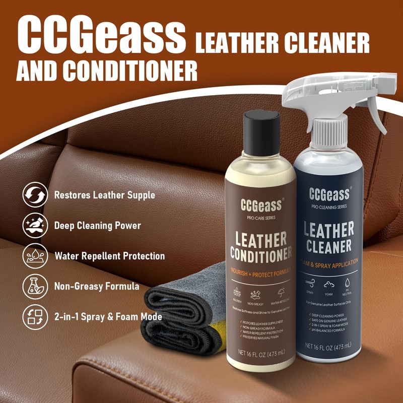 Leather Cleaner and Conditioner Kit – 2×16oz | Leather Cleaner