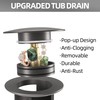 EXAKEY Free Standing Tub Drain Removable Pop-up Freestanding Bathtub Drain