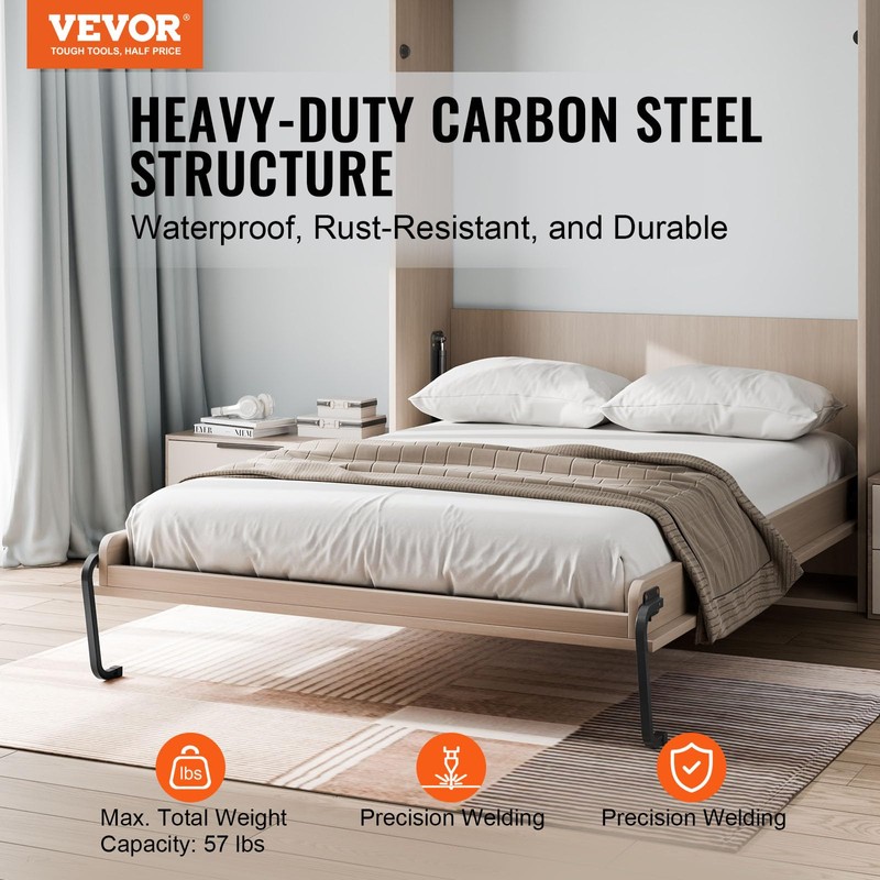 VEVOR Murphy Bed Kit, Full Size, Vertical Deluxe DIY Wall