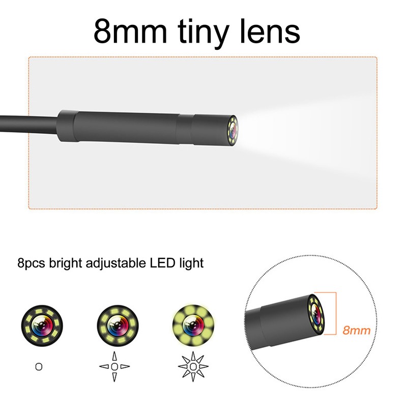 8mm Lens Digital Endoscope 4.3in IPS Screen Industrial Inspection Camera