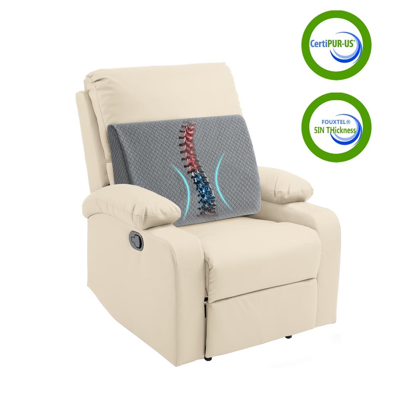 FOUXTEL Extra Large Lumbar Support Pillow for Recliner, 20"x14"x5.5" Back