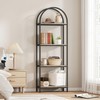 Yusong Bookshelf 4 Tier Arched Bookcase, 71.3" Tall Industrial Open