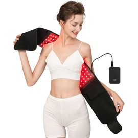 USUIE Red Light Therapy Belt, Infrared Light Therapy Wrap Red Light Therapy Device for Body (Black with Power Pack)
