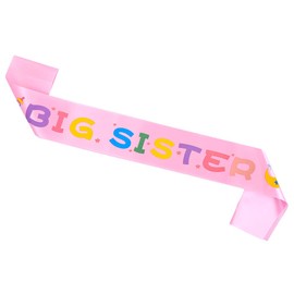 Topfunyy Big Sister Sash Pink Stain Baby Shower Sash for Baby Shower Big Sister to Be Party Decorations