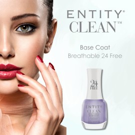 Entity Clean Base Coat Breathable Nail Lacquer, 0.5 oz, Vegan and Cruelty Free Nail Polish with Added Biotin, Halal Nail Polish, Organic Nail Polish Base Coat