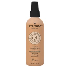 ATTITUDE Waterless Anti-Itching Detangling Spray for Pets, Plant and Mineral-Based Ingredients, Vegan and Cruelty-Free Animal Grooming Products, Lavender, 8 Fl Oz
