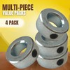 (4-Pack) 1/2” Bore Solid Steel Shaft Collars with Zinc Plated