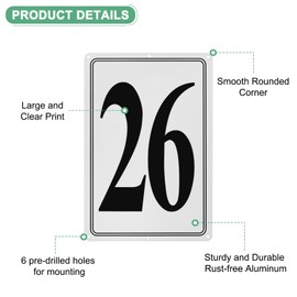 M METERXITY Aluminum Number Sign 26, 11.8 Inch House Numbers and Metal Letters, Parking Spot Letter Signs, Metal Letter Wall Decor for Garden/Door/Mailbox [Black Text On White]