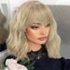 JSTHHTT 14 Inch Short Blonde Wig for Women, Synthetic Hair