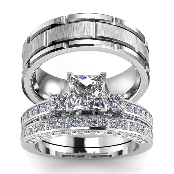 LOVERSRING TWO RINGS Wedding Ring Sets His And Hers Promise
