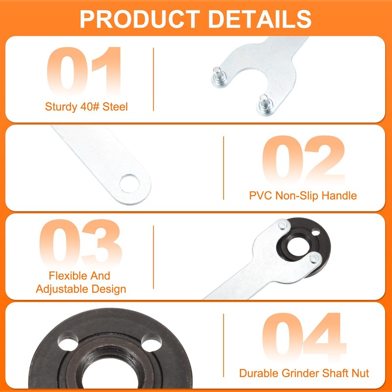 sourcing map Angle Grinder Nut Angle Grinder Wrench Set 5/8-11