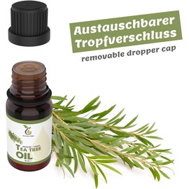 Tea Tree Oil Organic – 10 ml Pure Essential Oil from Australia – 100% Natural, Vegan, and Steam-Distilled – Multipurpose Skin, Scalp & Aromatherapy Oil