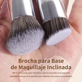 MAANGE 7 Pcs Brochas para Maquillaje con Estuche Set de Brochas Maquillaje Sintticos Esenciales Premium Sombra de Ojos para Base de Maquillaje para...