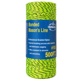 HONGDA Professional Masonry String Lines, 500 Feet #18 Bonded Braided Nylon Mason Line, Durable and Versatile String for Masonry, Construction, Gardening, and DIY Projects