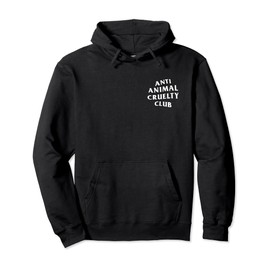 Anti Animal Cruelty Club White Logo (Front + Back) Pullover Hoodie