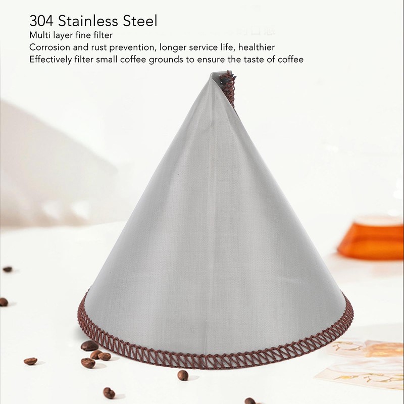 Stainless Steel Cone Shape Coffee Filter Fine Mesh for Pour