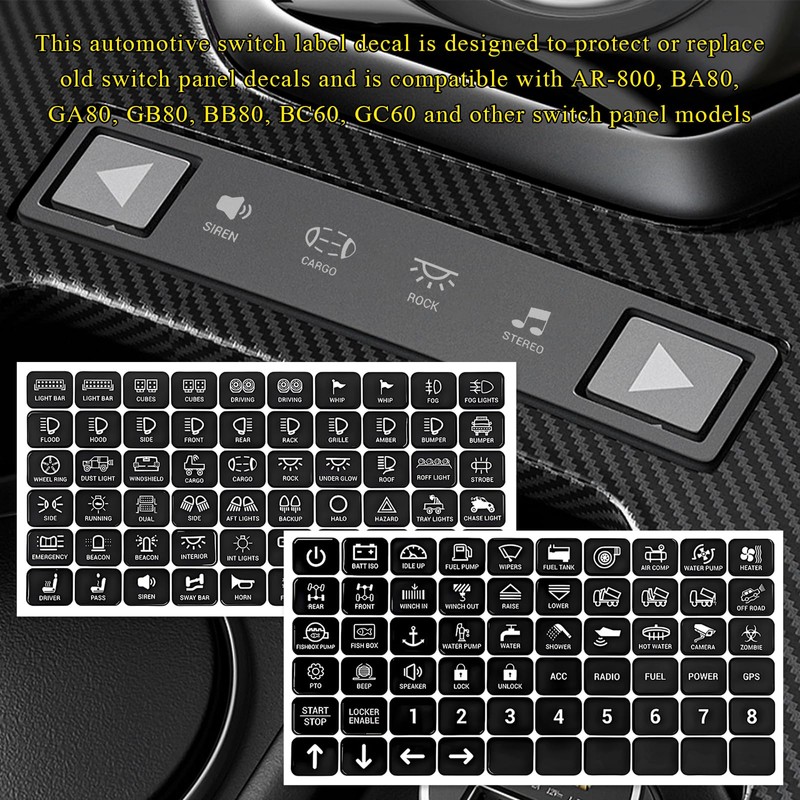 FSTURIOS 120PCS Car Switch Panel Sticker, 6/8/12 Gang Rocker Toggle