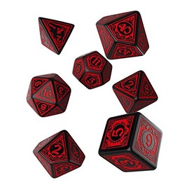 Q Workshop Pathfinder Wrath of The Righteous Rpg Ornamented Dice Set 7 Polyhedral Pieces, multicolore