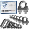Pack of 2 rust-proof wire rope clamps, 10 mm, stainless