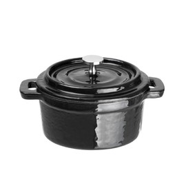 Vogue Cast Iron Round Mini Pot 49X99X130mm 240ml Stockpot Saucepan Cookware