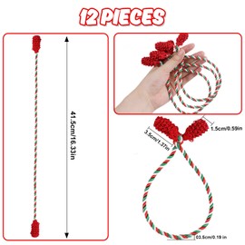 DIYASY Decorative Garland Ties for Stairs, 12 Pcs Red Green White Christmas Twist Ties Banister Wraps Railing Holder Reusable & Flexible Home Decorations