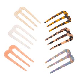 Peineta para Moño 6 Piezas Tres Dientes Fijador de Cabello