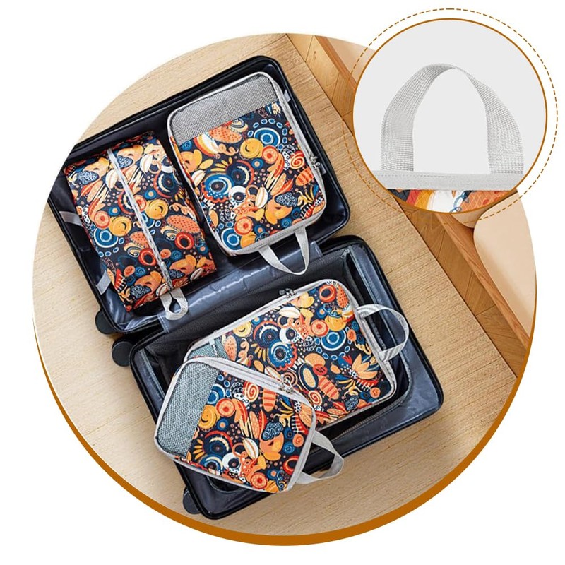 4-Piece Compression Packing Cubes - Polyester Luggage Organizer Set, Breathable