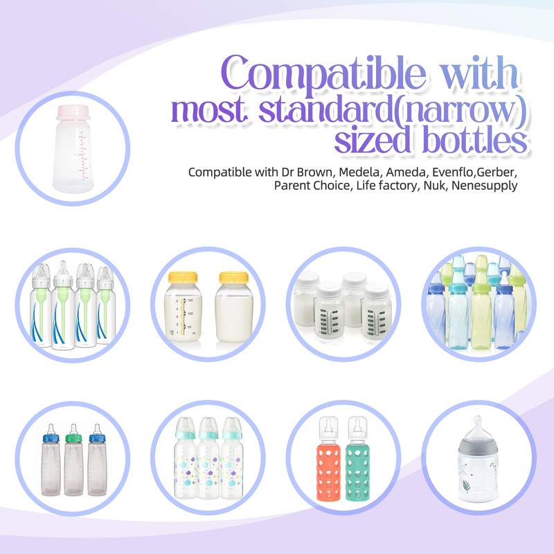 10pcs Narrow Baby Bottle Caps Compatible with Dr Brown's, Medela,