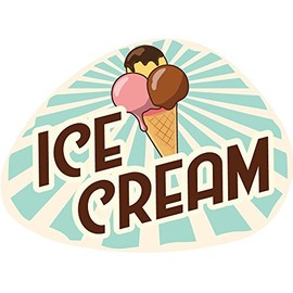 ICE Cream 3 12" Concession Decal Sign cart Trailer Stand Sticker Equipment