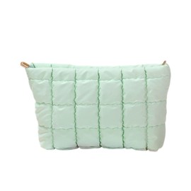 TPZORJX Quilted make-up bag, buffer bag, women's make-up bag, cosmetic bag, travel toiletry bag, organiser, clutch for women, quilted make-up bag (green)