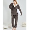 Wyeysyt Women' s Fluffy Pajamas Set Winter Warm Fleece Sleepwear