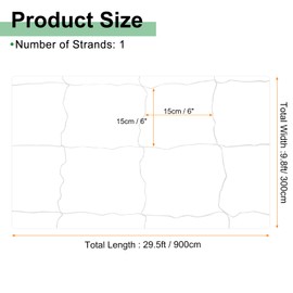 HARFINGTON Trellis Netting for Climbing Plants 29.5ft x 9.8ft 1 Strand Heavy Duty Garden Polyester Plant Support Net with 6"x6" Mesh for Fruits Vegetables Cucumber, White